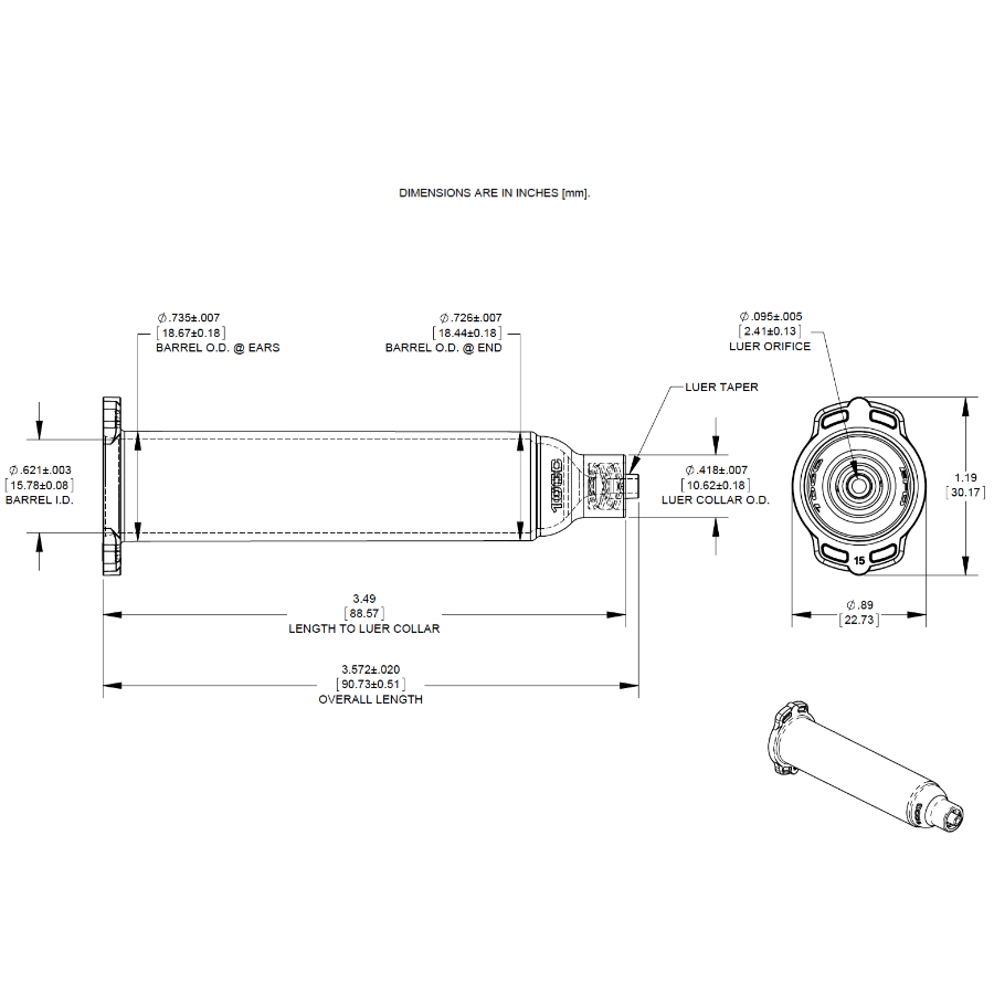 7015546 Zeichnung Nordson Kartusche Optimum, Stopfen, Kappen 10cc