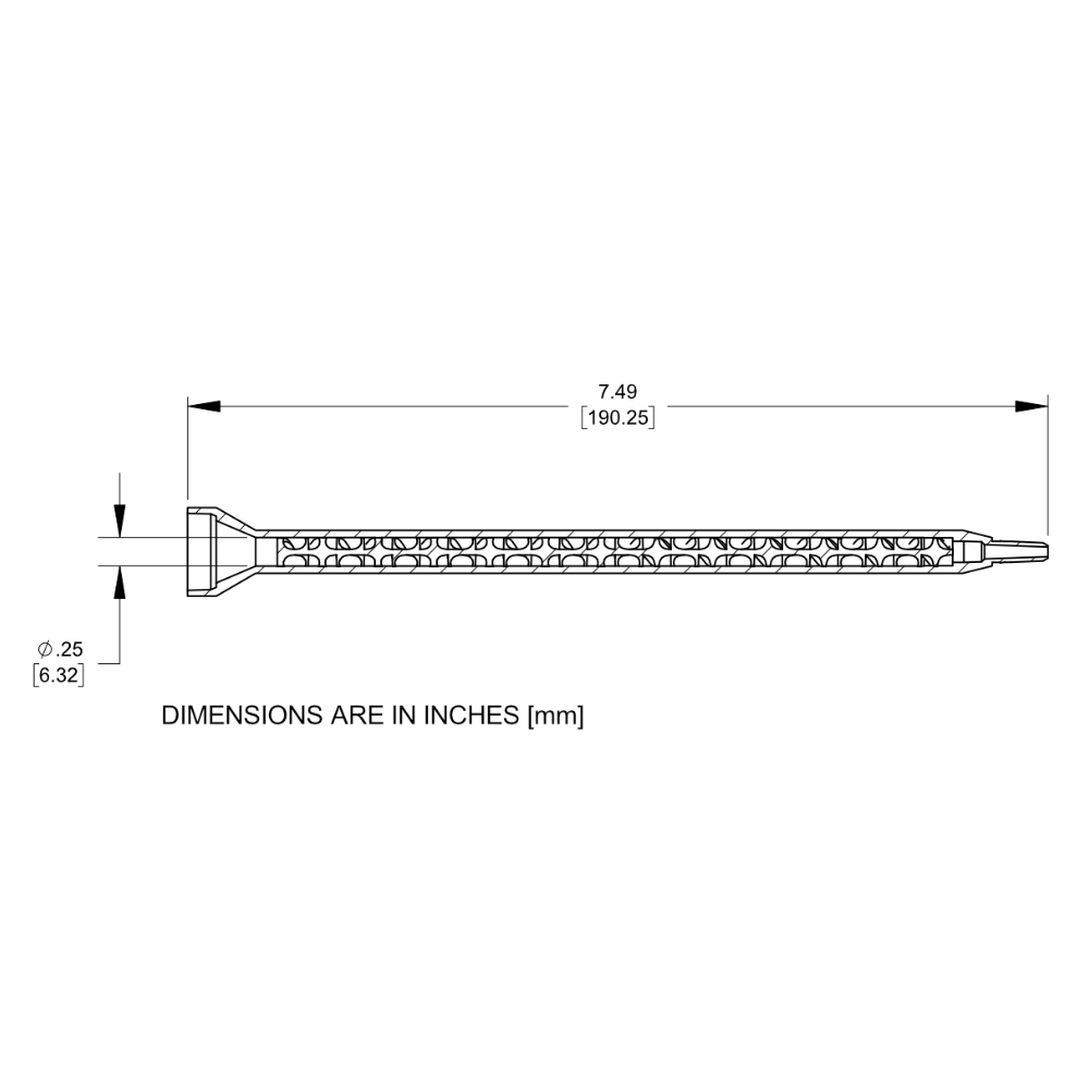 7700854 Zeichnung Nordson Statische Mischer 160-624SH