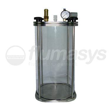 1000CL-CTG-10L Toughened Glass & stainless steel 303 Clear Pressure Tank
